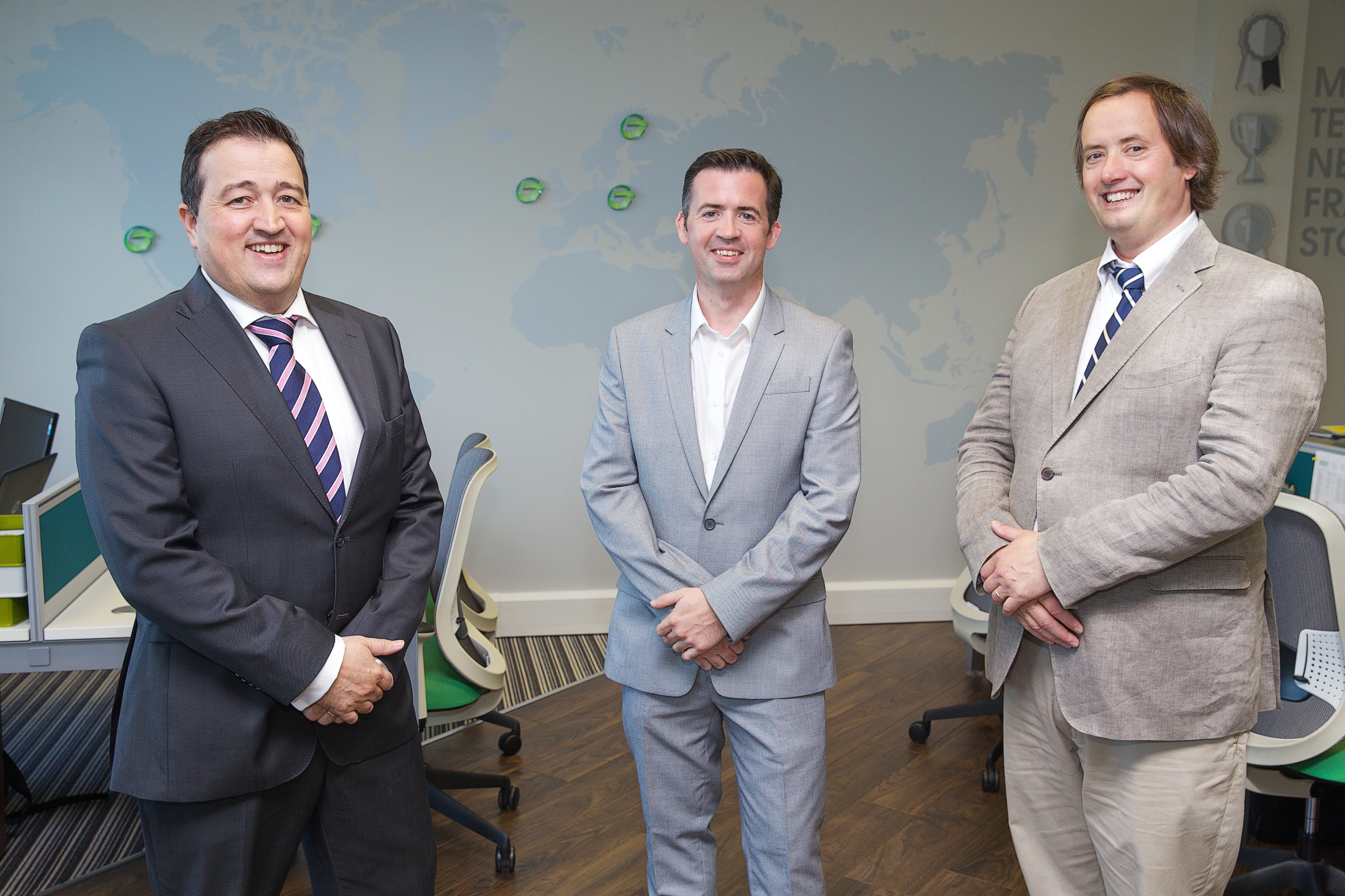 (L-R) Dennis Nordon, Managing Director - David O'Coimin, Global Business Development Director - Clive Gilmore, Chief Executive Officer