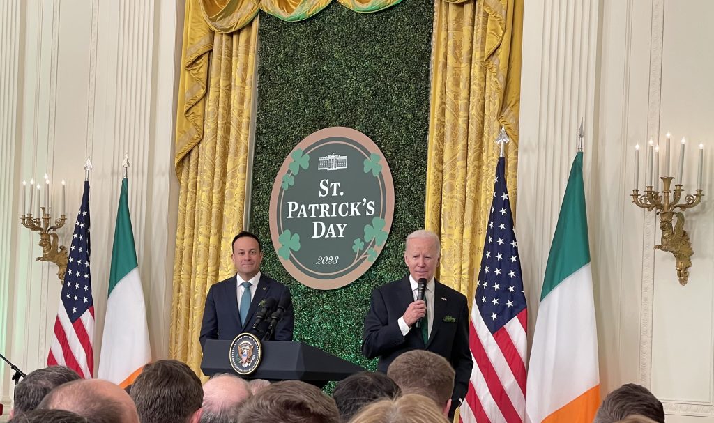 US President Joe Biden and Irish Taoiseach Leo Varadkar at the White House St.Patrick's Day Celebration.